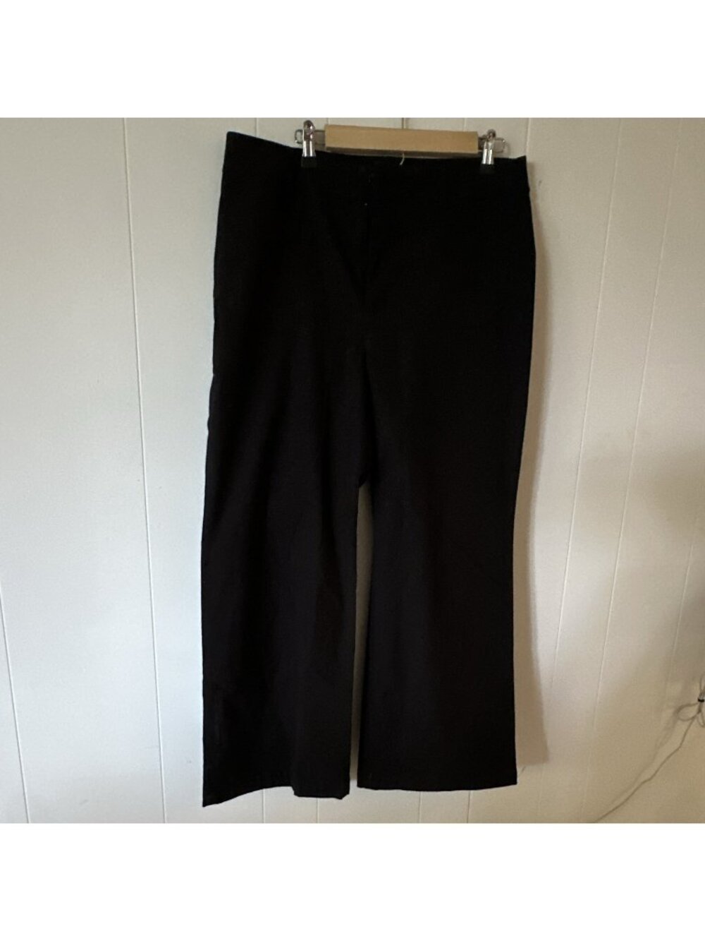 J. Crew Wide-Leg Black Pants Cotton Blend Size 30